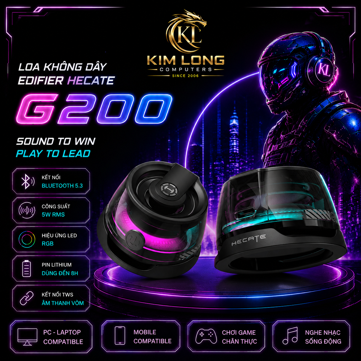 Loa bluetooth Edifier Hecate G200 - Black